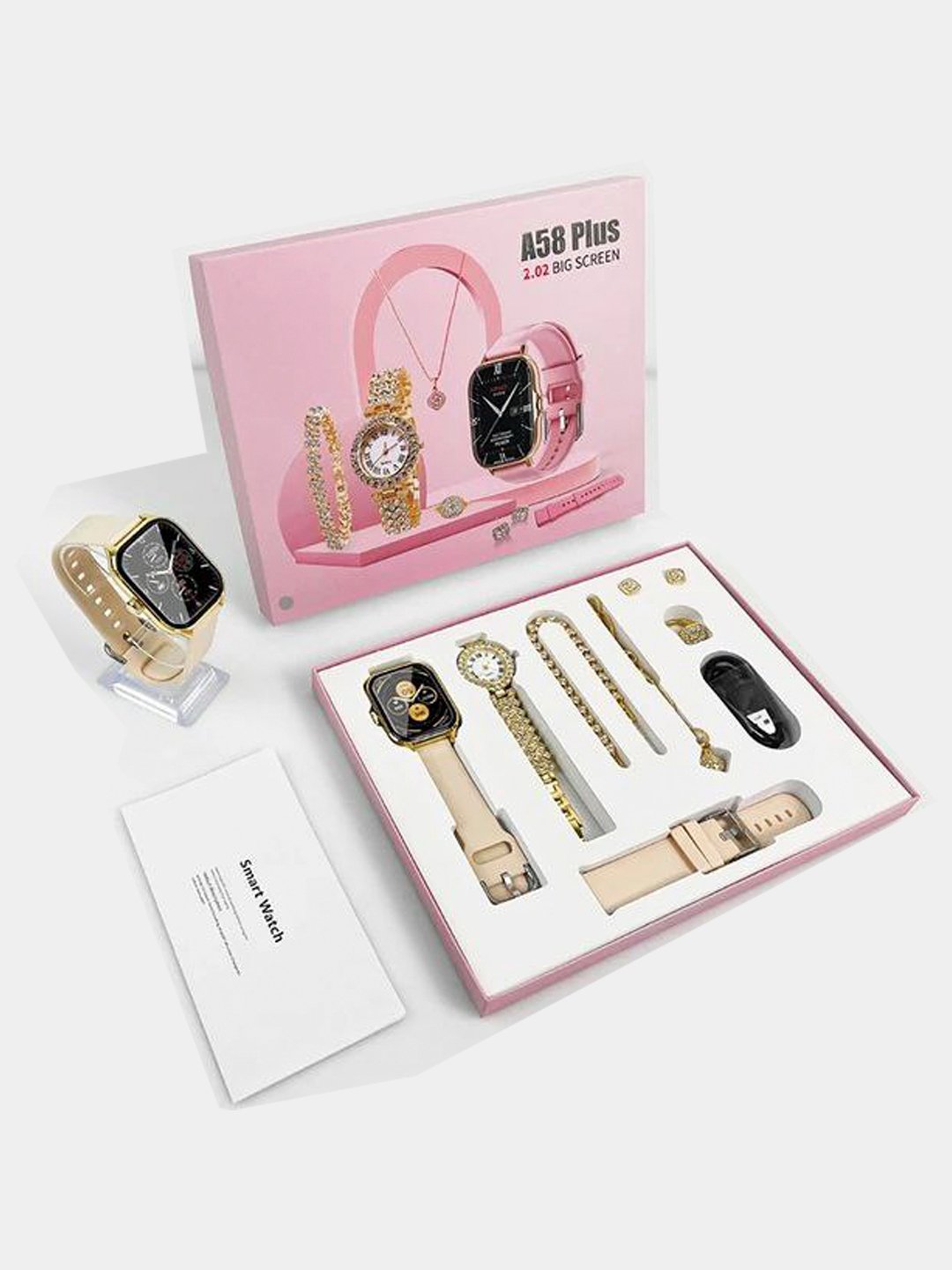 5 in 1 Smart Watch With Jewelry Set