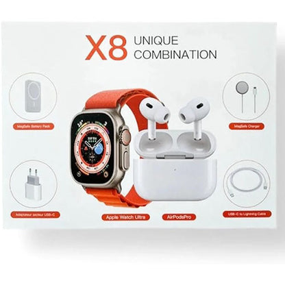 X8 Smartwatch with Power Bank and Wireless Earphone